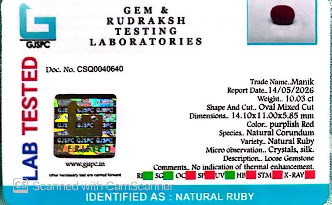 Natural Ruby Gemstone – The King of Gems 10.03 CT