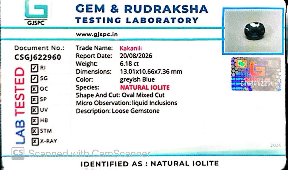 Iolite Stone – Natural Gemstone for Clarity, Confidence & Inner Balance | 6.18 CT