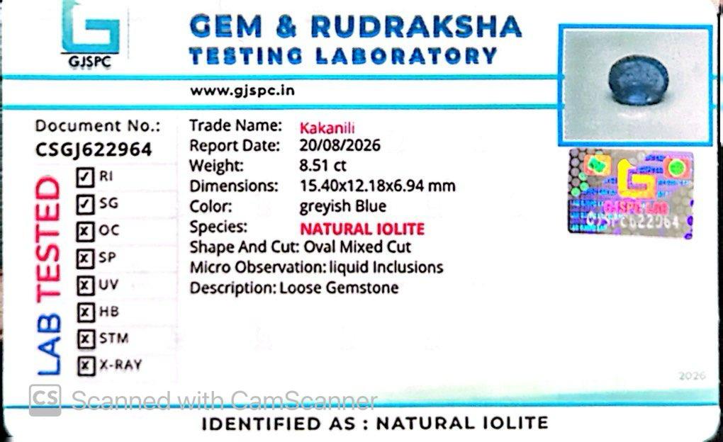 Iolite Stone – Natural Gemstone for Clarity, Confidence & Inner Balance | 8.51 CT