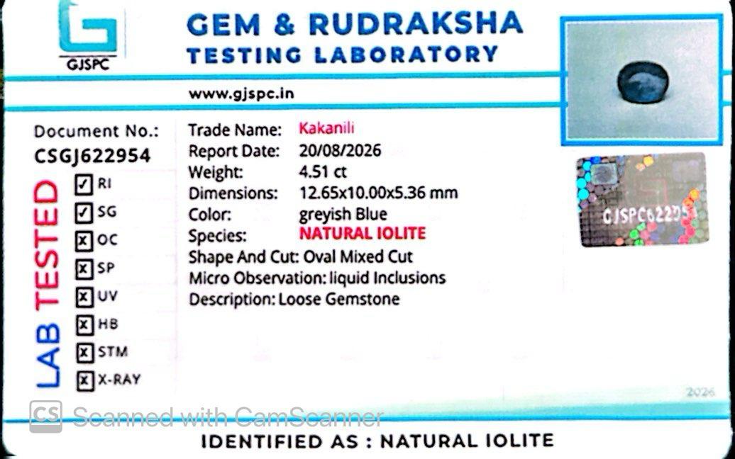 Iolite Stone – Natural Gemstone for Clarity, Confidence & Inner Balance |4.51 CT