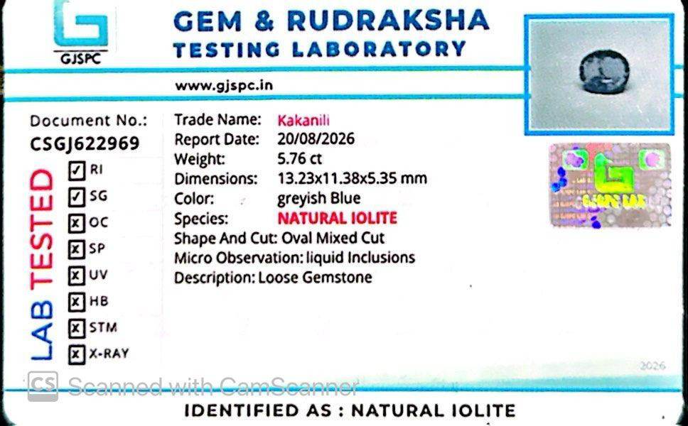 Iolite Stone – Natural Gemstone for Clarity, Confidence & Inner Balance | 5.76 CT
