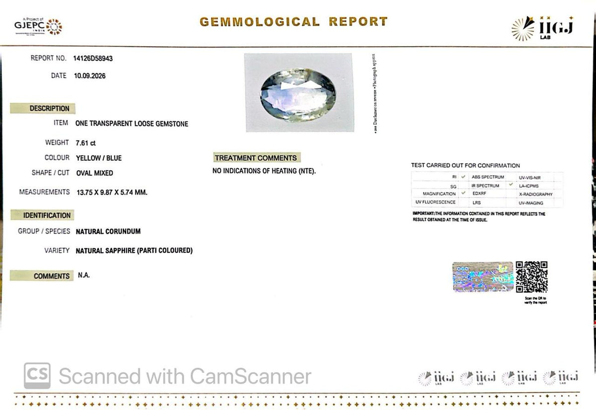 Natural Pitambari 7.61 Ct – Certified Gemstone