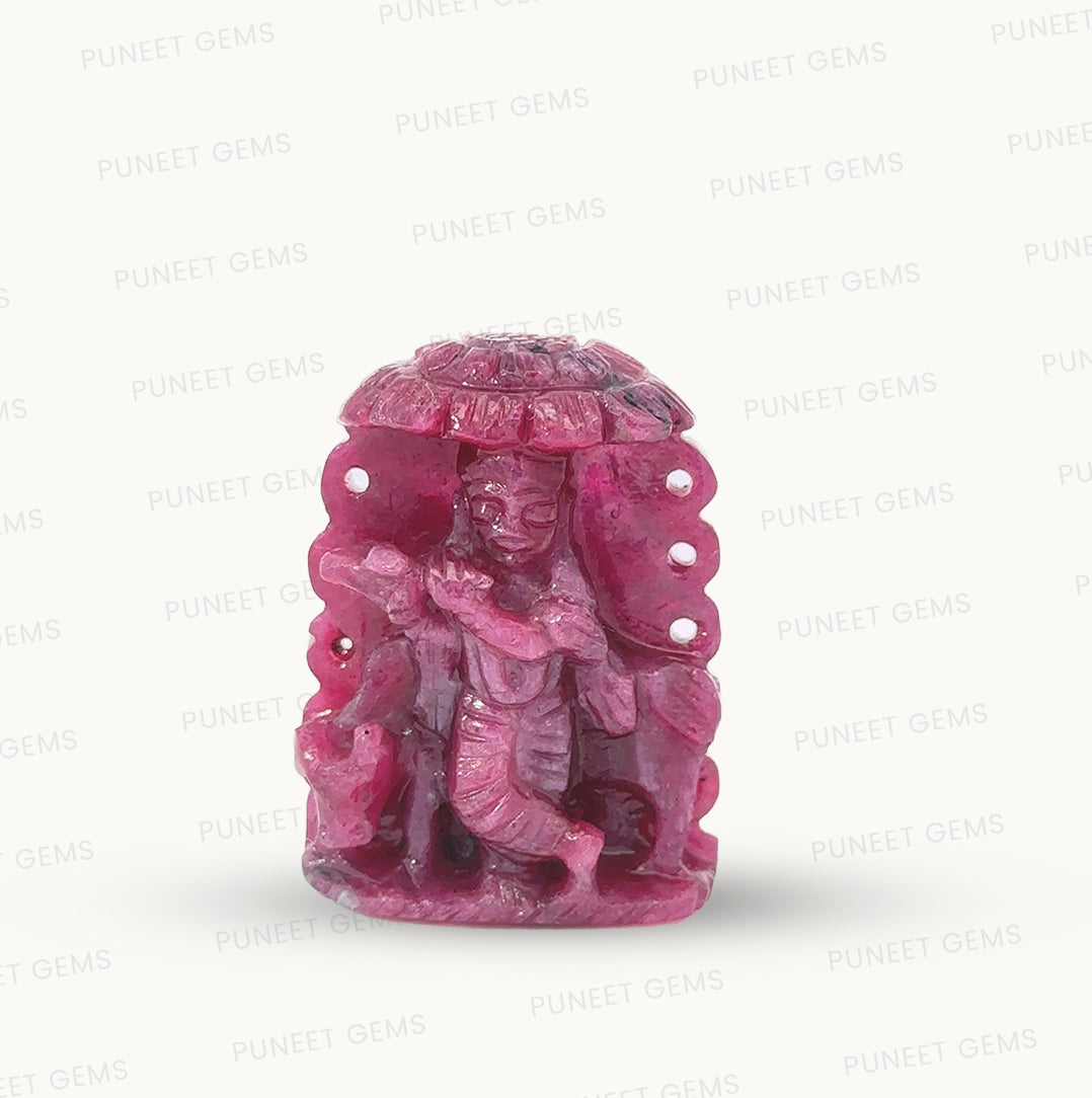 Natural Ruby Krishna Ji Figure – Divine Symbol of Love, Prosperity & Positivity 53.12 CT
