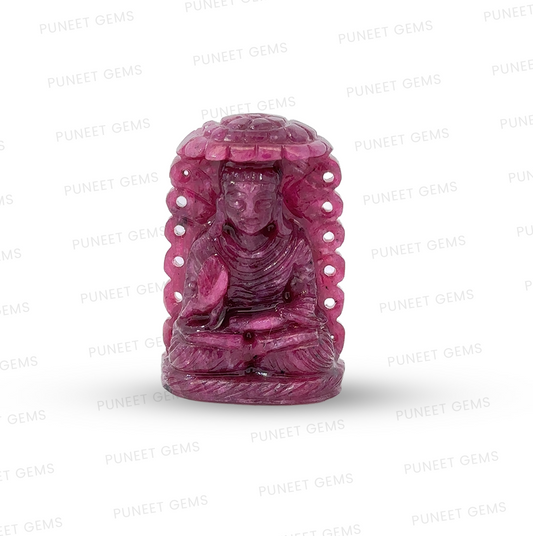 Natural Ruby Buddha God Figure – Symbol of Peace, Wisdom & Positive Energy 70.71 CT