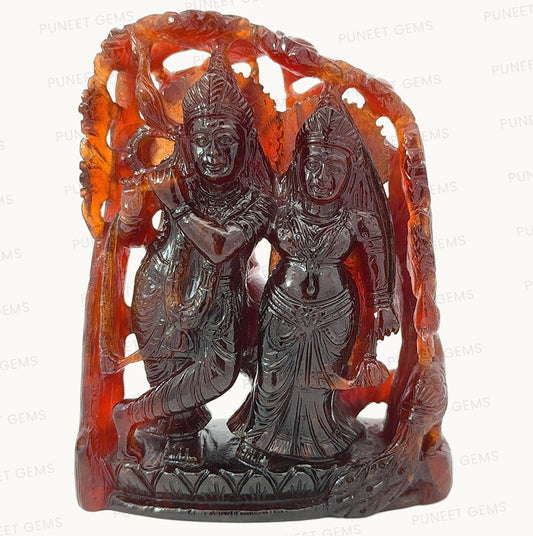 Natural Gomed Radha Krishna Ji Figure – Divine Love, Harmony & Protection Idol 1656.60 CT