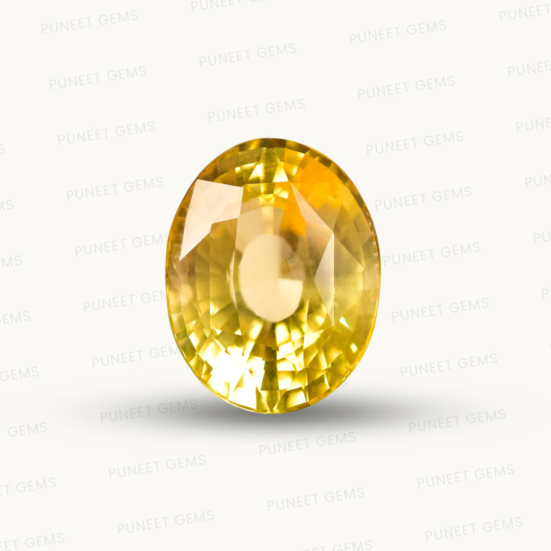 Natural Yellow Sapphire (Pukhraj) – Prosperity, Wisdom & Jupiter’s Blessing 12.06 CT