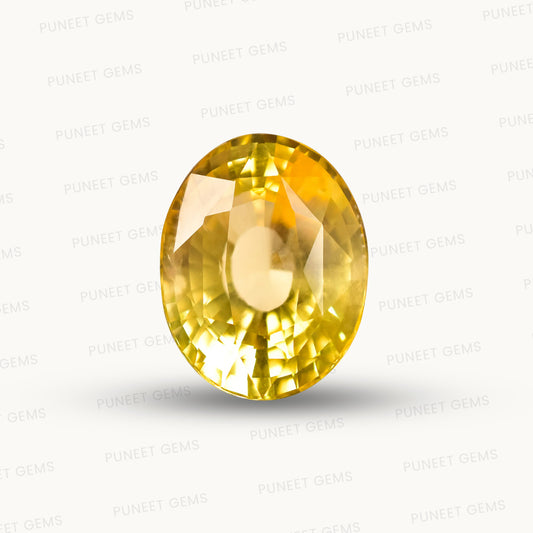 Natural Yellow Sapphire (Pukhraj) – Prosperity, Wisdom & Jupiter’s Blessing 12.06 CT