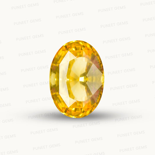 Heat-Treated Yellow Sapphire Gemstones – Radiance, Wisdom & Prosperity 12.41 CT