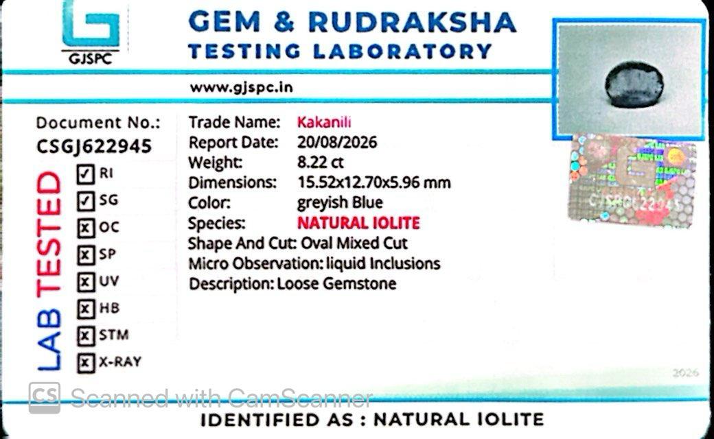 Iolite Stone – Natural Gemstone for Clarity, Confidence & Inner Balance |8.22 CT
