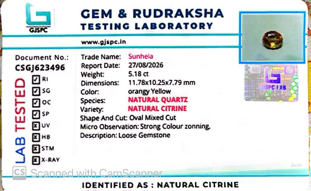 Citrine 5.18 Ct – Premium Gemstone