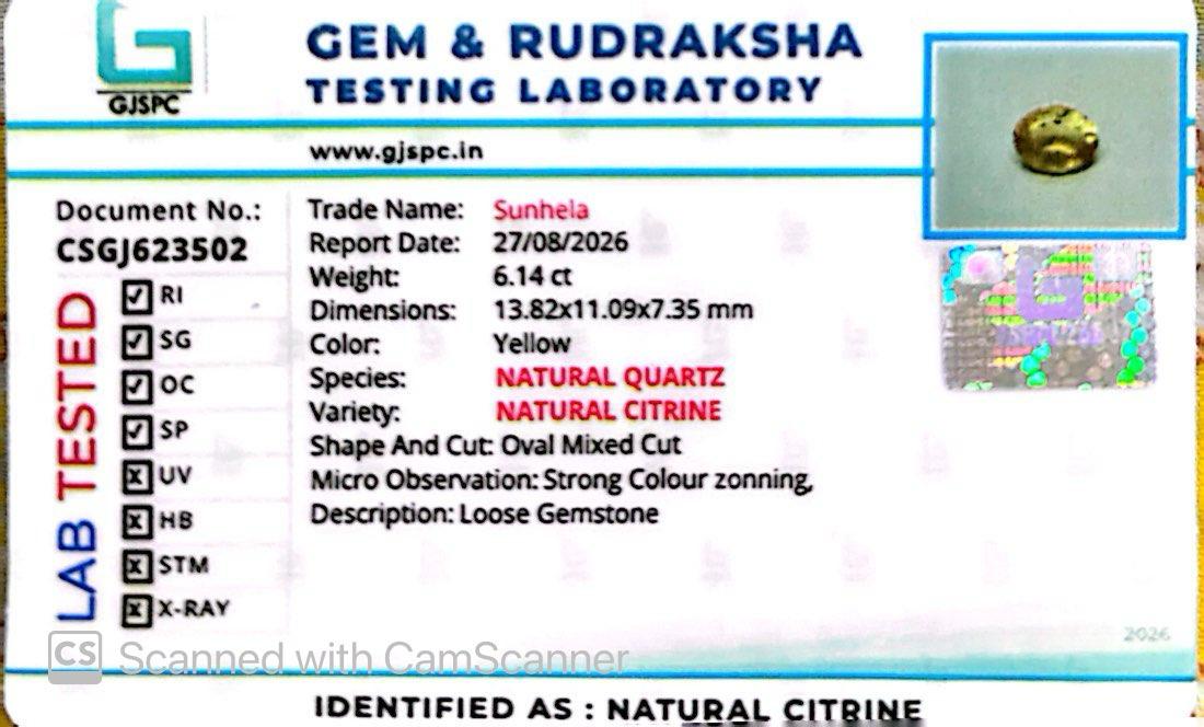 Citrine 6.14 Ct – Premium Gemstone