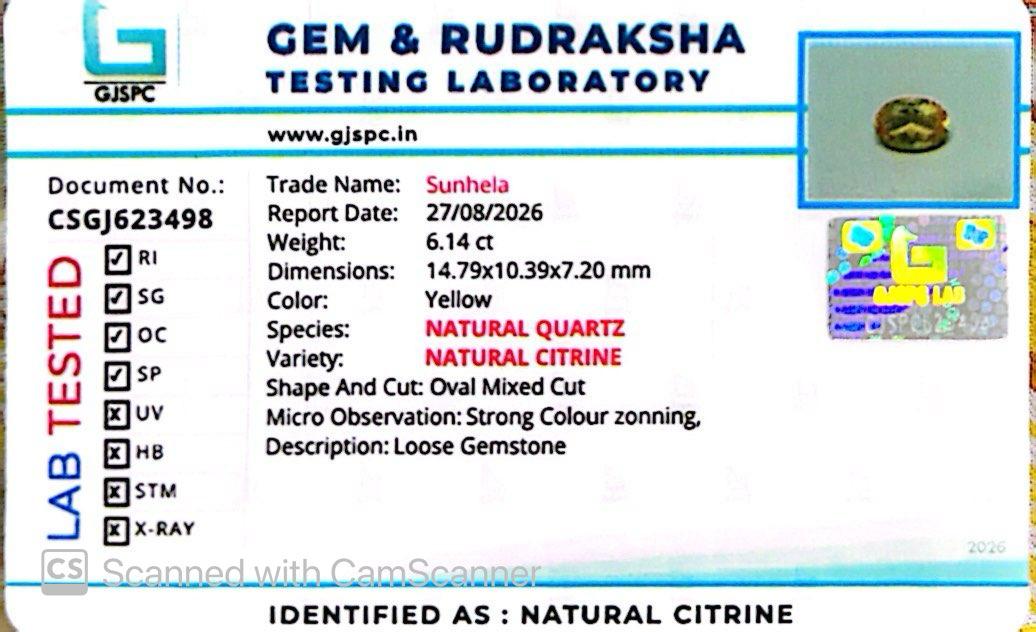 Citrine 6.14 Ct – Premium Gemstone
