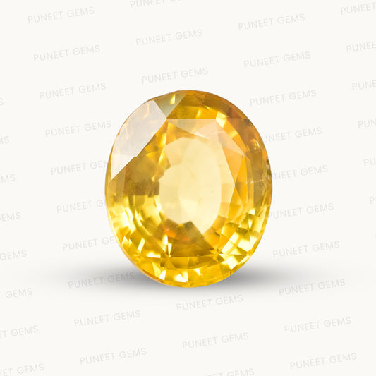 Natural Yellow Sapphire (Pukhraj) – Prosperity, Wisdom & Jupiter’s Blessing 7.37 CT