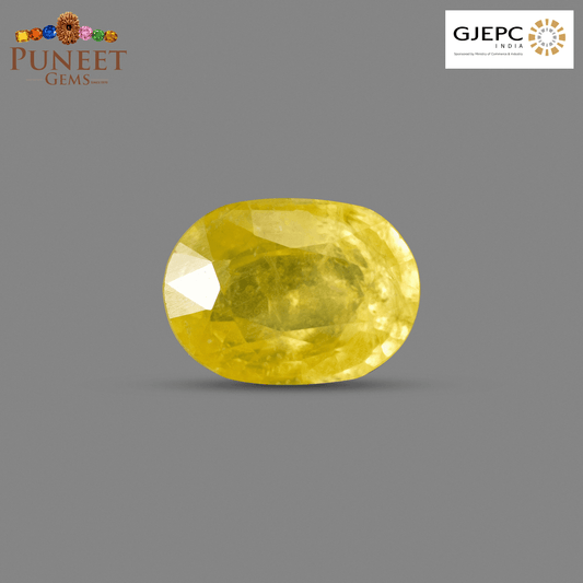 Natural Bangkok Yellow Sapphire (Pukhraj) 2.89 Ct – Certified Gemstone