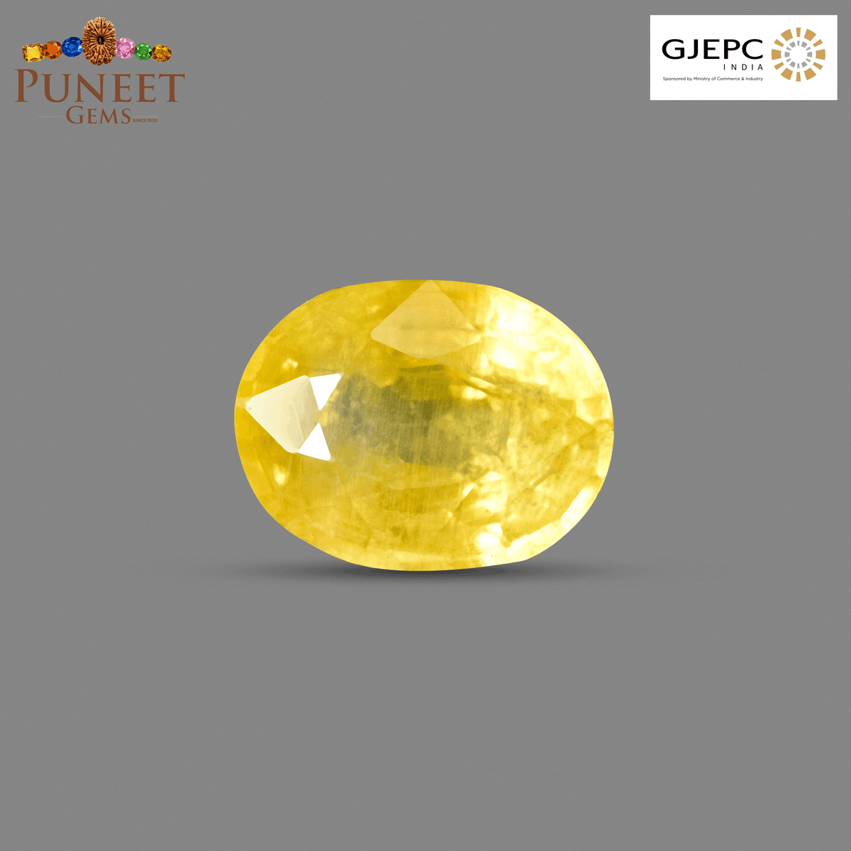 Natural Bangkok Yellow Sapphire (Pukhraj) 3.60 Ct – Certified Gemstone