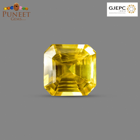 Natural Bangkok Yellow Sapphire (Pukhraj) 3.55 Ct – Certified Gemstone