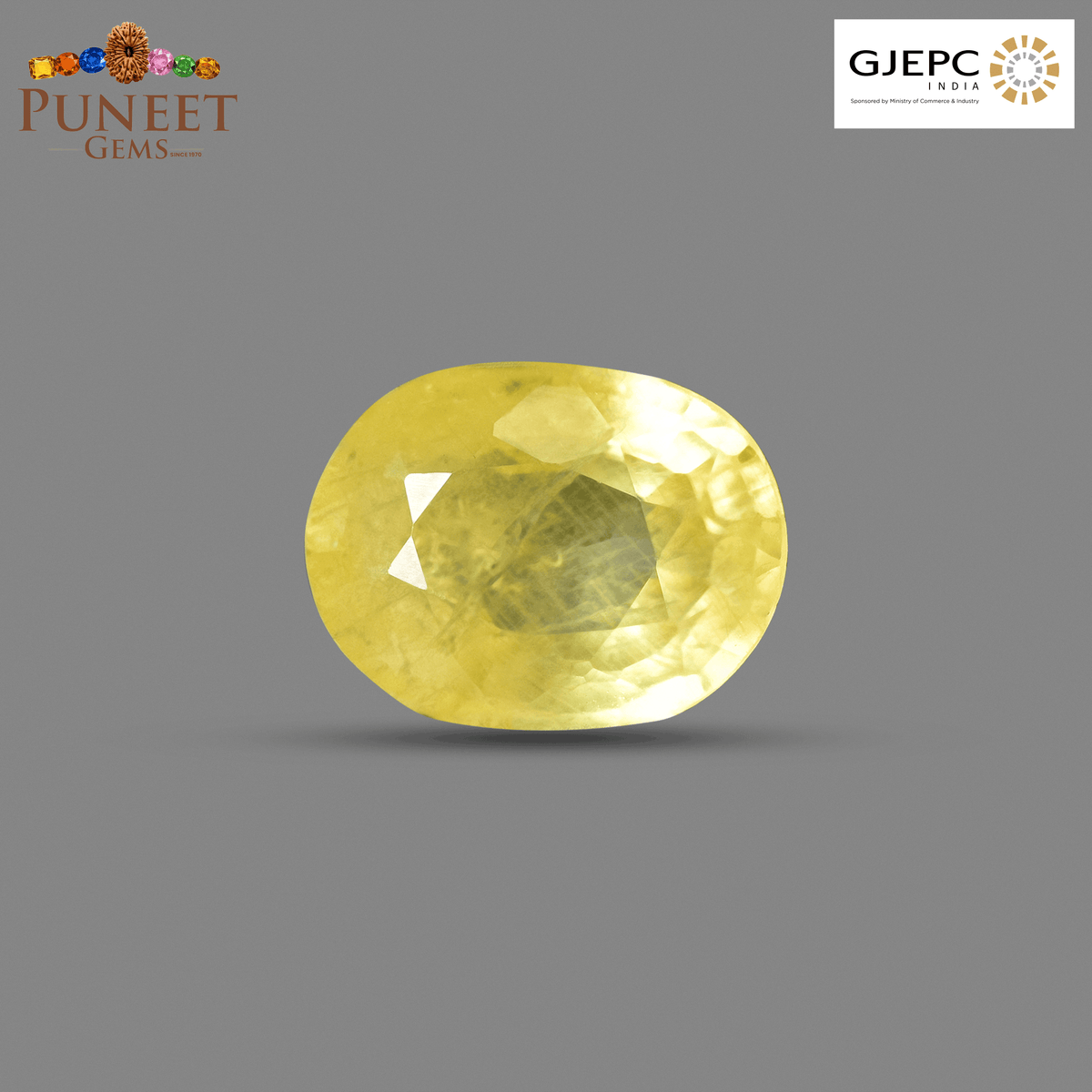 Natural Bangkok Yellow Sapphire (Pukhraj) 3.19 Ct – Certified Gemstone