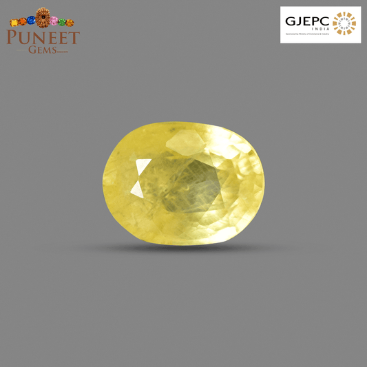 Natural Bangkok Yellow Sapphire (Pukhraj) 3.19 Ct – Certified Gemstone