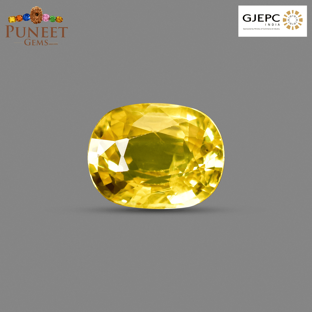 Natural Bangkok Yellow Sapphire (Pukhraj) 3.48 Ct – Certified Gemstone