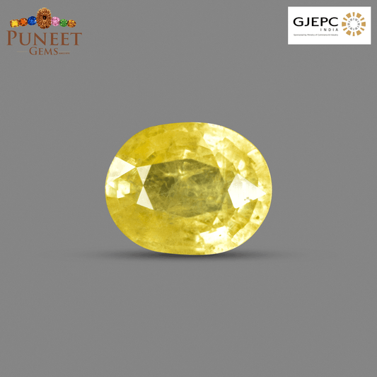 Natural Bangkok Yellow Sapphire (Pukhraj) 3.05 Ct – Certified Gemstone