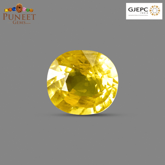 Natural Bangkok Yellow Sapphire (Pukhraj) 4.78 Ct – Certified Gemstone