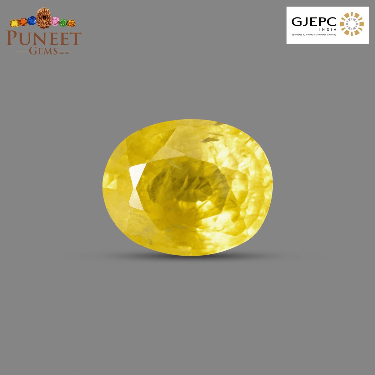Natural Bangkok Yellow Sapphire (Pukhraj) 4.93 Ct – Certified Gemstone