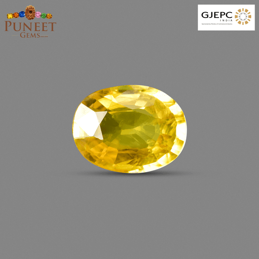 Natural Bangkok Yellow Sapphire (Pukhraj) 4.68 Ct – Certified Gemstone