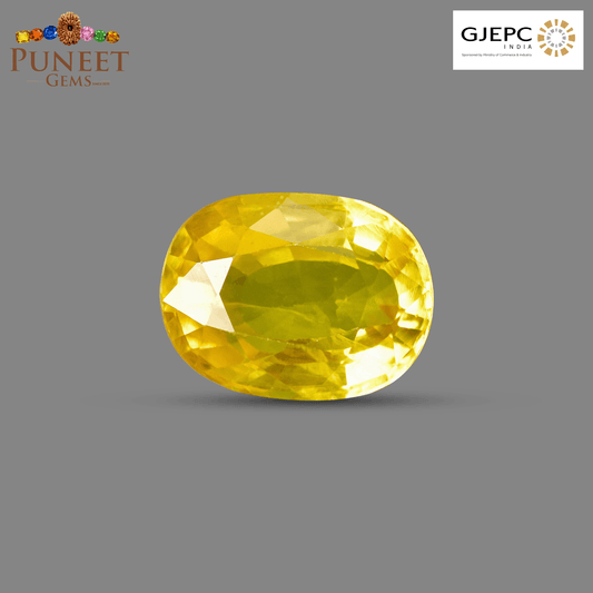 Natural Bangkok Yellow Sapphire (Pukhraj) 5.14 Ct – Certified Gemstone