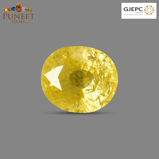 Natural Bangkok Yellow Sapphire (Pukhraj) 5.73 Ct – Certified Gemstone