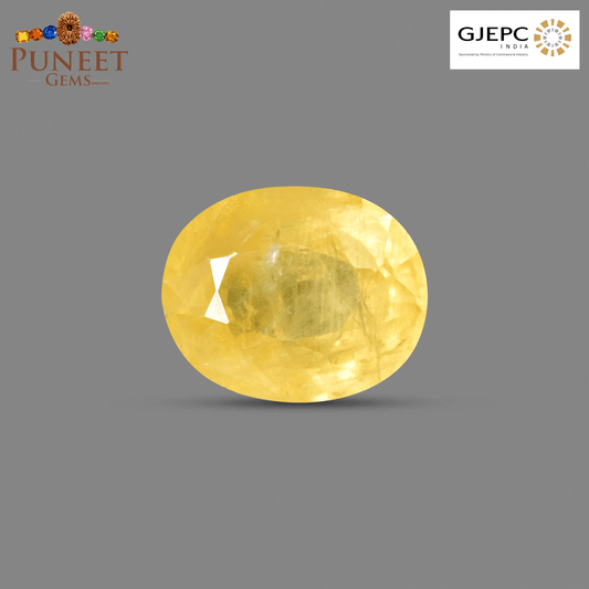 Natural Bangkok Yellow Sapphire (Pukhraj) 5.27 Ct – Certified Gemstone