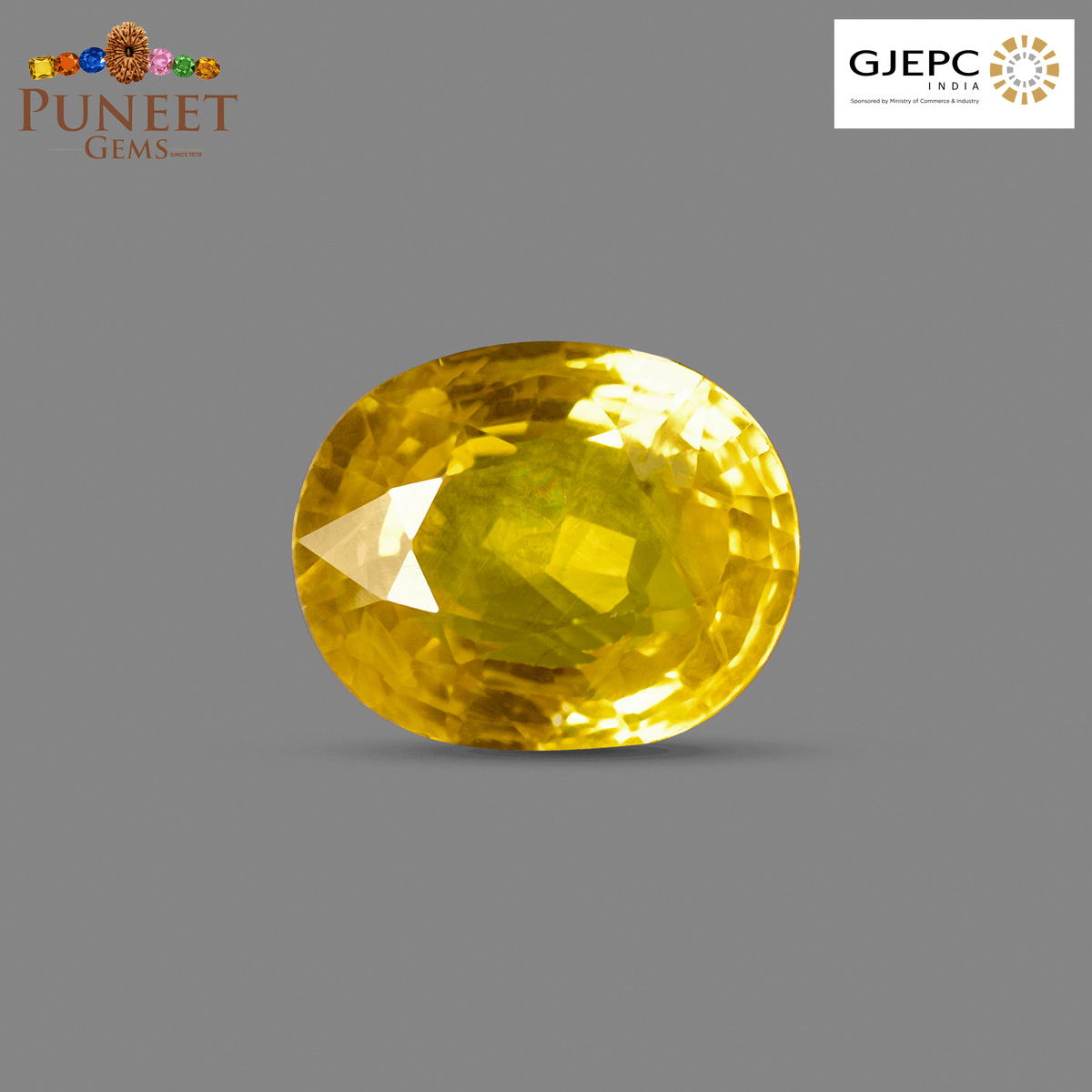 Natural Bangkok Yellow Sapphire (Pukhraj) 6.94 Ct – Certified Gemstone