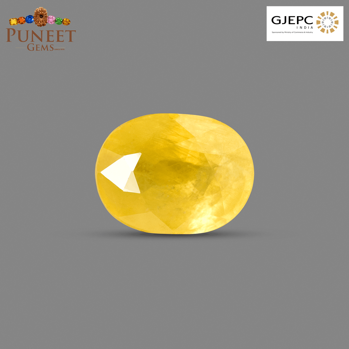 Natural Bangkok Yellow Sapphire (Pukhraj) 7.64 Ct – Certified Gemstone