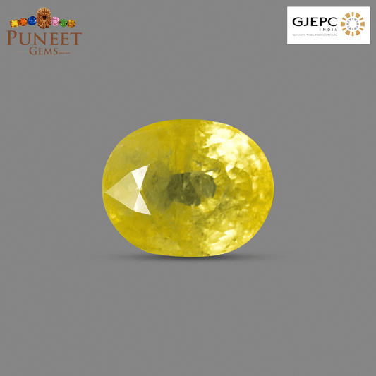 Natural Bangkok Yellow Sapphire (Pukhraj) 7.40 Ct – Certified Gemstone