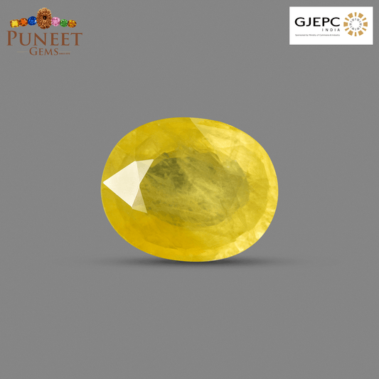 Natural Bangkok Yellow Sapphire (Pukhraj) 7.87 Ct – Certified Gemstone