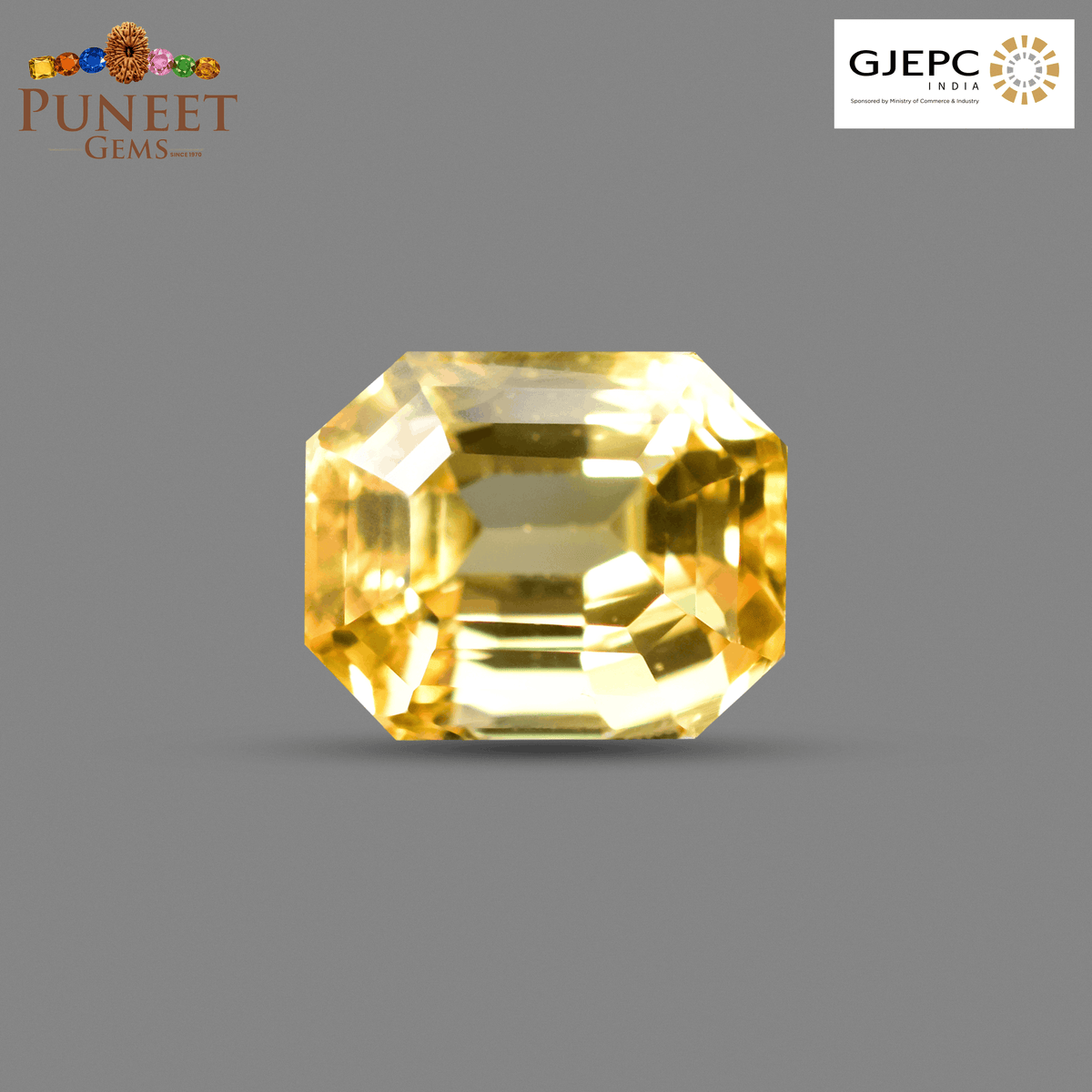 Natural Yellow Sapphire (Pukhraj) 8.55 Ct – Premium Gemstone