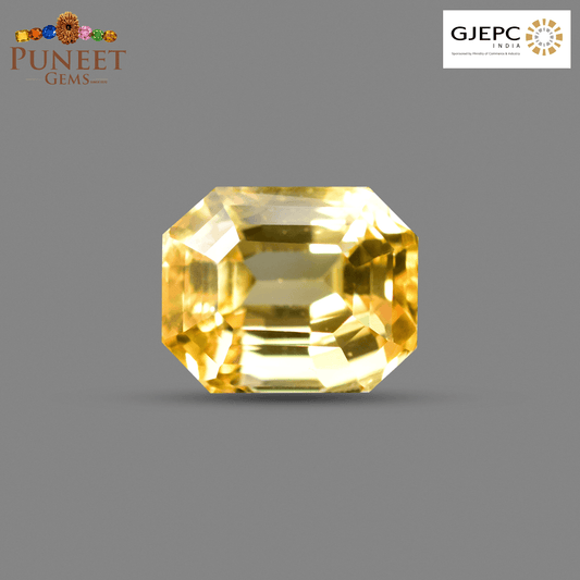 Natural Yellow Sapphire (Pukhraj) 8.55 Ct – Premium Gemstone