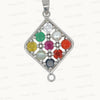 NATURAL NAVRATAN SILVER PANDENT -Represents the nine celestial planets, bringing balance and harmony.