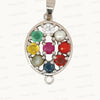 NATURAL NAVRATAN SILVER PANDENT -Represents the nine celestial planets, bringing balance and harmony.