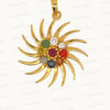 NATURAL NAVRATAN GOLDEN PANDENT -Represents the nine celestial planets, bringing balance and harmony.