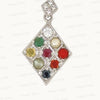NATURAL NAVRATAN SILVER PANDENT-Represents the nine celestial planets, bringing balance and harmony.