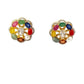 Natural Navratan Silver Earrings – Handcrafted 925 Sterling Silver with 9 Sacred Gemstones