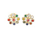 Natural Navratan Silver Earrings – Handcrafted 925 Sterling Silver with 9 Sacred Gemstones
