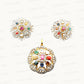 Natural Navratan Silver Pendant Set – 925 Sterling Silver with 9 Sacred Gemstones (Pendant + Earrings)
