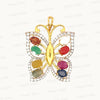 Natural Navratan Silver Pendant – 925 Sterling Silver with 9 Sacred Gemstones