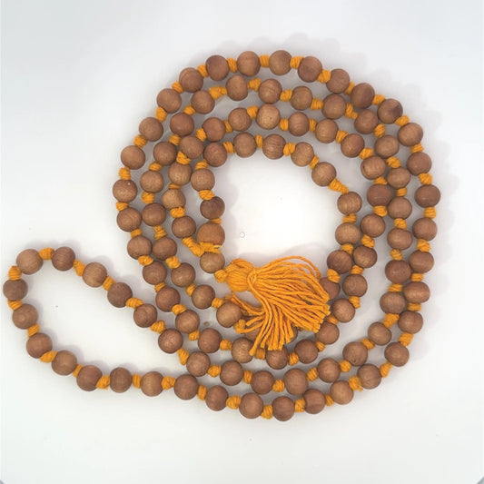 White Sandalwood Mala – 108 Beads for Meditation & Spiritual Practice