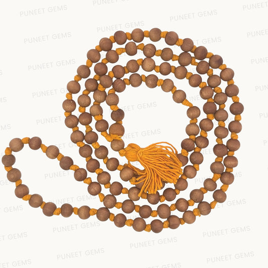 White Sandalwood Mala – 108 Beads for Meditation & Spiritual Practice