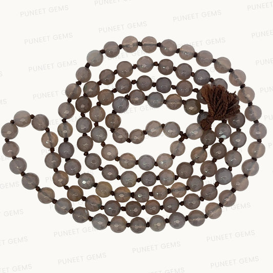 Smoky Quartz Cutting Mala – 108 Beads for Grounding & Clarity