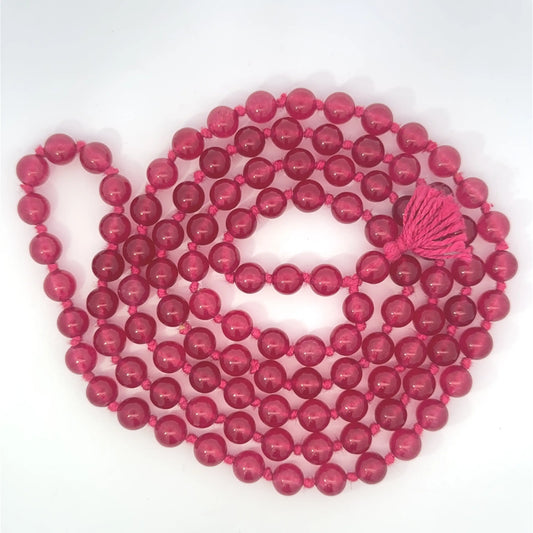 Pink Agate Mala – 108 Beads for Emotional Balance & Calm