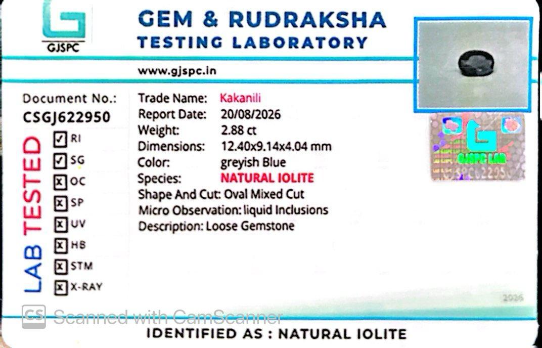 Iolite Stone – Natural Gemstone for Clarity, Confidence & Inner Balance | 2.88 CT