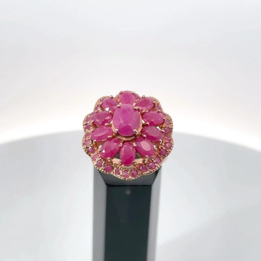 Dual-Stone Silver Pendant with Natural Ruby &amp; Blue Topaz – 925 Sterling Silver | Elegant & Energized Design (Copy)